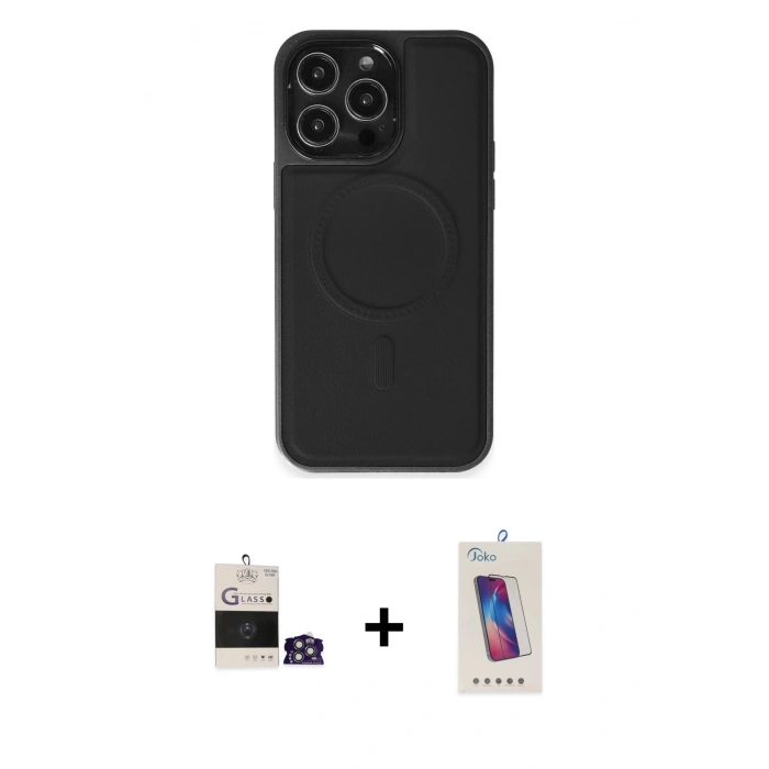 MARSİLYAN™- iPhone 14 Pro Max Kılıf Zirve Işık Serisi - Siyah Joko 5D Cam + Bilvis Titan Kamera Lens - GS