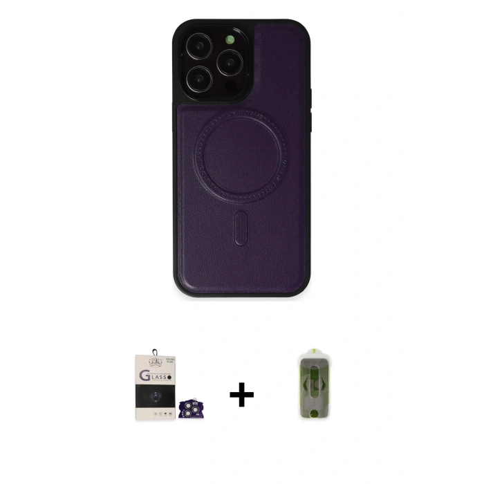 MARSİLYAN™- iPhone 14 Pro Max Kılıf Zirve Işık Serisi - Siyah Joko Magic 5D Hayalet Cam + Bilvis Titan Kamera Lens - GS