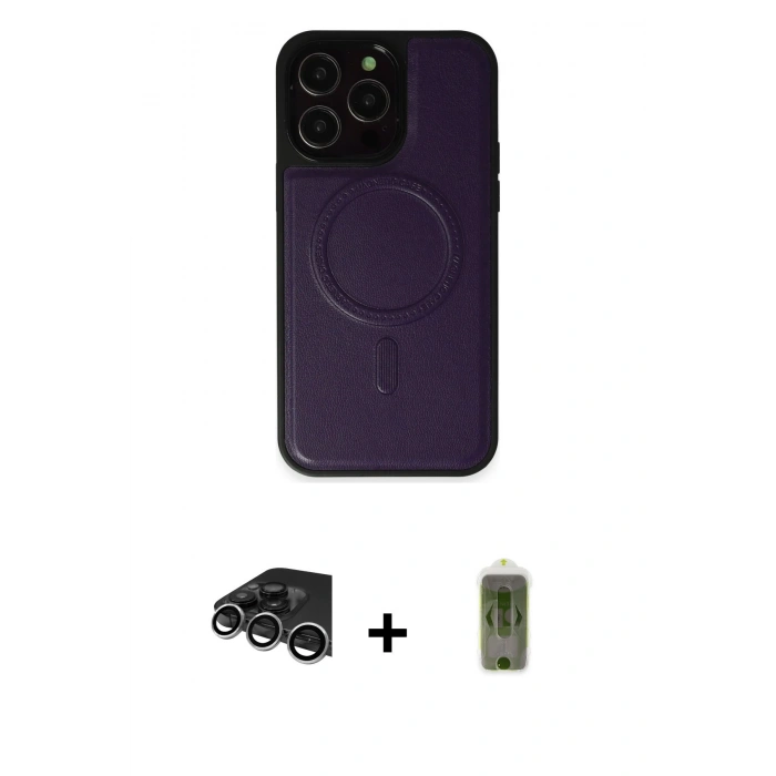 MARSİLYAN™- iPhone 14 Pro Max Kılıf Zirve Işık Serisi - Siyah Joko Magic 5D Hayalet Cam + Raze Metal Kamera Lens - GS