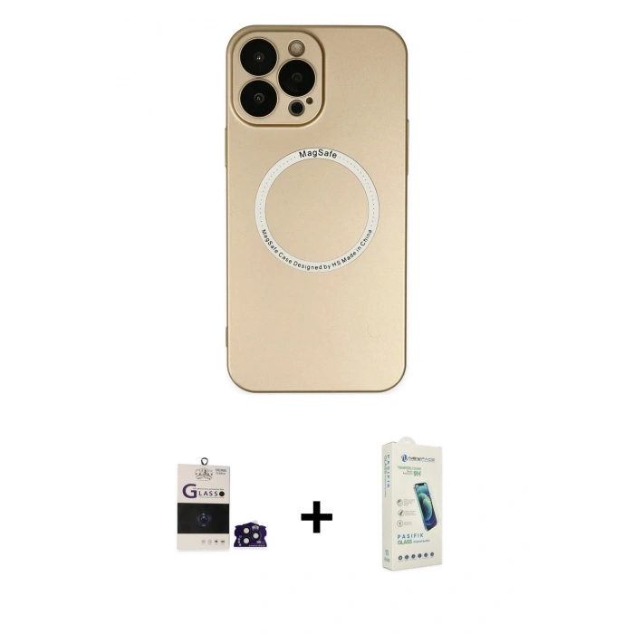 MARSİLYAN™- iPhone 14 Pro Max Kılıf Zirve Klasik Prime - Şeffaf Pasifik Cam Ekran Koruyucu + Bilvis Titan Kamera Lens - DNMR