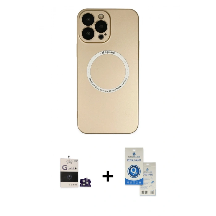 MARSİLYAN™- iPhone 14 Pro Max Kılıf Zirve Klasik Prime - Şeffaf Royal Nano Ekran Koruyucu + Bilvis Titan Kamera Lens - GS