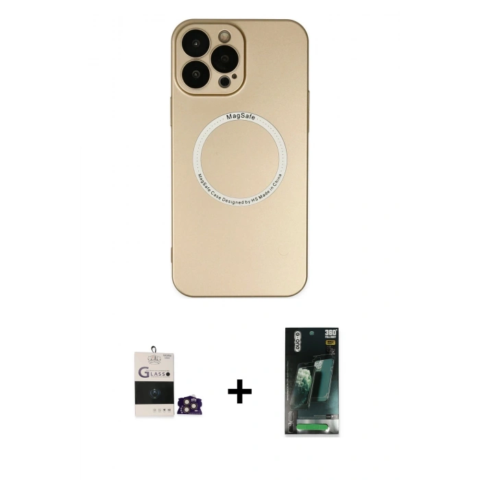 MARSİLYAN™- iPhone 14 Pro Max Kılıf Zirve Klasik Prime - Siyah 360 Mat Full Body Arka Koruyucu + Bilvis Titan Kamera Lens - GD
