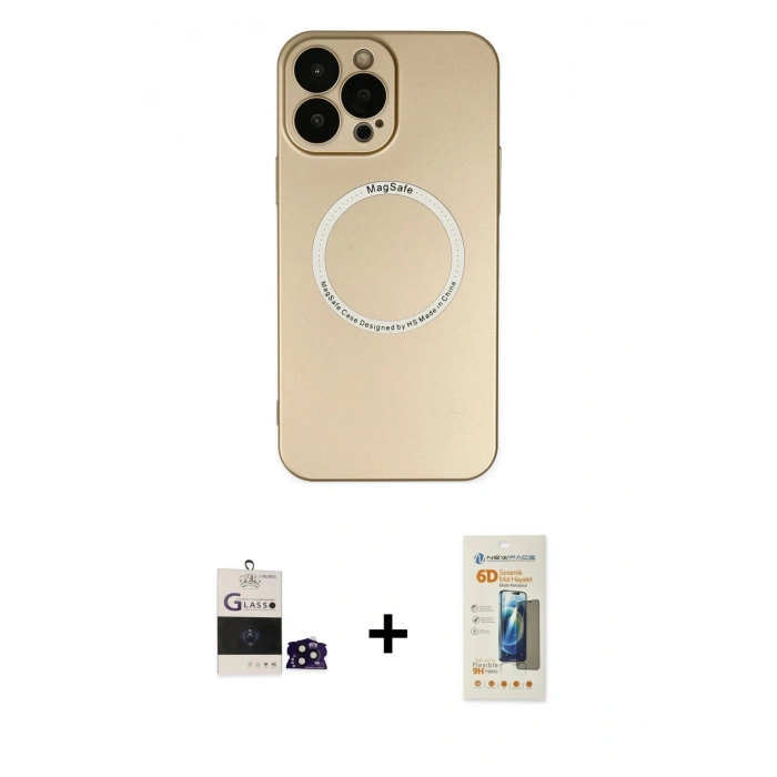 MARSİLYAN™- iPhone 14 Pro Max Kılıf Zirve Klasik Prime - Siyah 6D Mat Seramik Hayalet Nano Ekran Koruyucu + Bilvis Titan Kamera Lens - SH