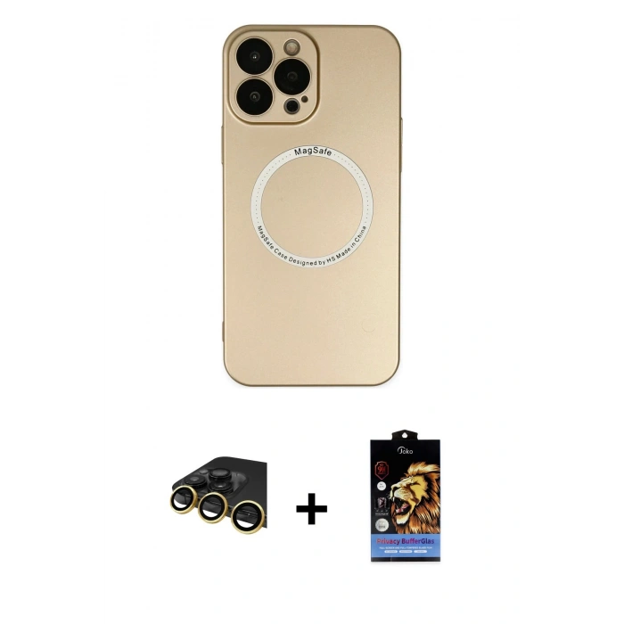 MARSİLYAN™- iPhone 14 Pro Max Kılıf Zirve Klasik Prime - Siyah Buffer Hayalet Cam Ekran Koruyucu + Raze Metal Kamera Lens - GD