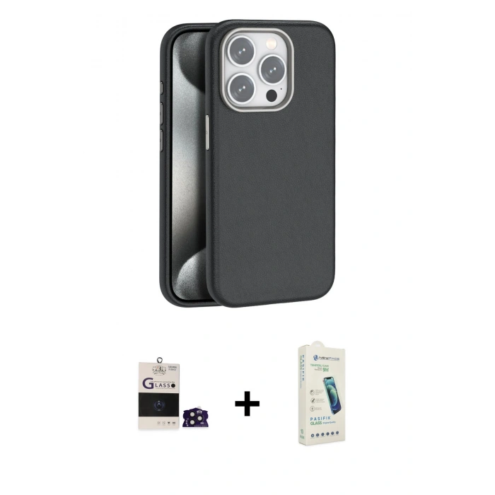 MARSİLYAN™- iPhone 14 Pro Max Kılıf Zirve Modern Prime - Şeffaf Pasifik Cam Ekran Koruyucu + Bilvis Titan Kamera Lens - DNMR