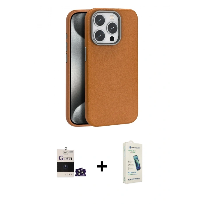 MARSİLYAN™- iPhone 14 Pro Max Kılıf Zirve Modern Prime - Şeffaf Pasifik Cam Ekran Koruyucu + Bilvis Titan Kamera Lens - DNMR