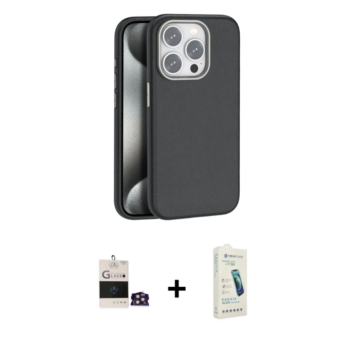 MARSİLYAN™- iPhone 14 Pro Max Kılıf Zirve Modern Prime - Şeffaf Pasifik Cam Ekran Koruyucu + Bilvis Titan Kamera Lens - GD