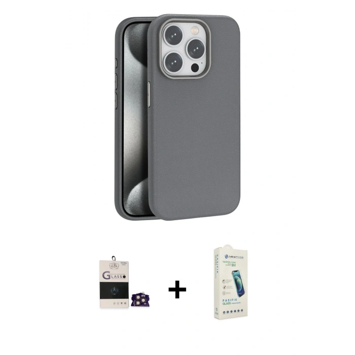 MARSİLYAN™- iPhone 14 Pro Max Kılıf Zirve Modern Prime - Şeffaf Pasifik Cam Ekran Koruyucu + Bilvis Titan Kamera Lens - GD