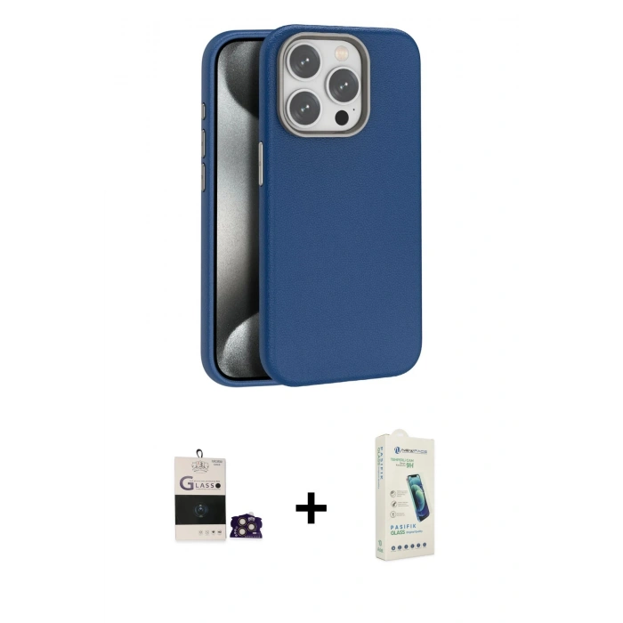 MARSİLYAN™- iPhone 14 Pro Max Kılıf Zirve Modern Prime - Şeffaf Pasifik Cam Ekran Koruyucu + Bilvis Titan Kamera Lens - GD