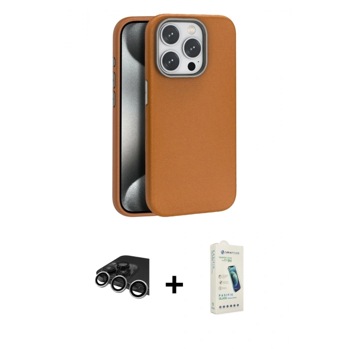 MARSİLYAN™- iPhone 14 Pro Max Kılıf Zirve Modern Prime - Şeffaf Pasifik Cam Ekran Koruyucu + Raze Metal Kamera Lens - GS