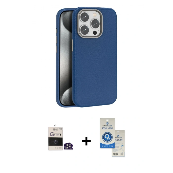 MARSİLYAN™- iPhone 14 Pro Max Kılıf Zirve Modern Prime - Şeffaf Royal Nano Ekran Koruyucu + Bilvis Titan Kamera Lens - GS