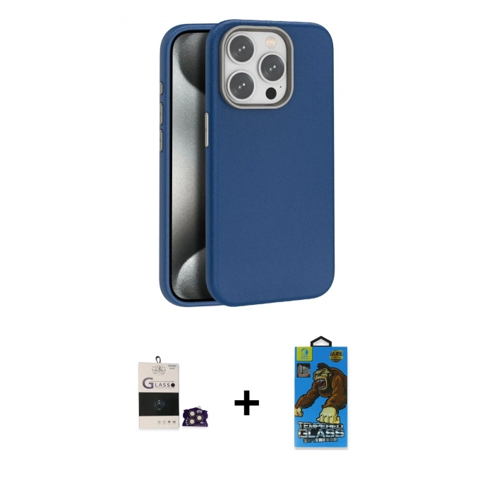 MARSİLYAN™- iPhone 14 Pro Max Kılıf Zirve Modern Prime - Siyah 18D Cam Ekran Koruyucu + Bilvis Titan Kamera Lens - GD