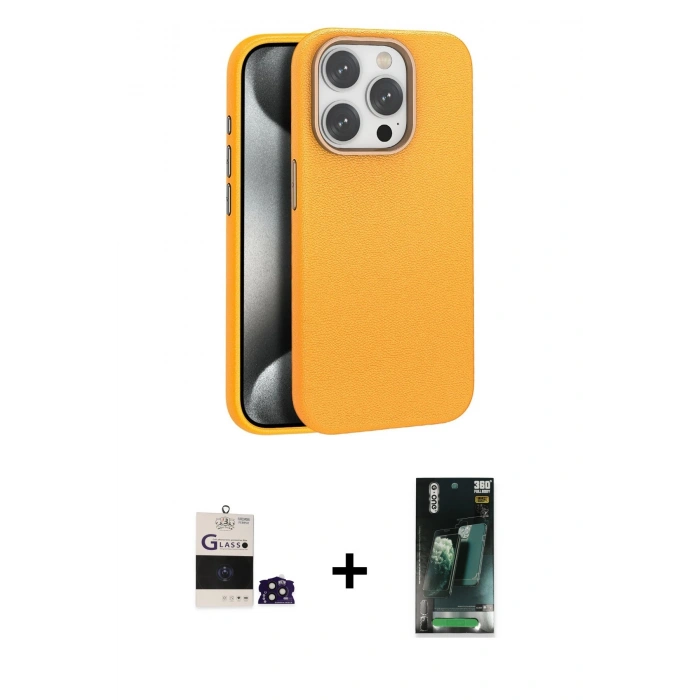 MARSİLYAN™- iPhone 14 Pro Max Kılıf Zirve Modern Prime - Siyah 360 Mat Full Body Arka Koruyucu + Bilvis Titan Kamera Lens - DNMR