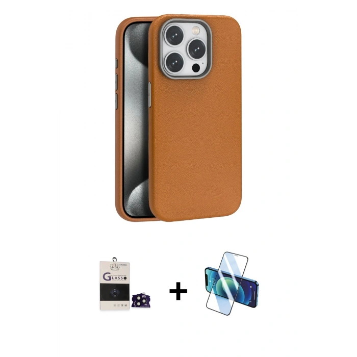 MARSİLYAN™- iPhone 14 Pro Max Kılıf Zirve Modern Prime - Siyah 3D Antistatik Cam Ekran Koruyucu + Bilvis Titan Kamera Lens - SH