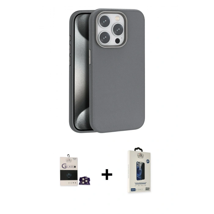 MARSİLYAN™- iPhone 14 Pro Max Kılıf Zirve Modern Prime - Siyah Bilvis Hayalet Cam Ekran Koruyucu + Bilvis Titan Kamera Lens - GD