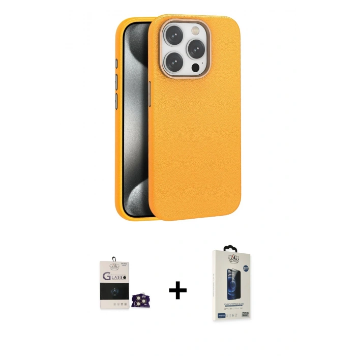 MARSİLYAN™- iPhone 14 Pro Max Kılıf Zirve Modern Prime - Siyah Bilvis Hayalet Cam Ekran Koruyucu + Bilvis Titan Kamera Lens - GD