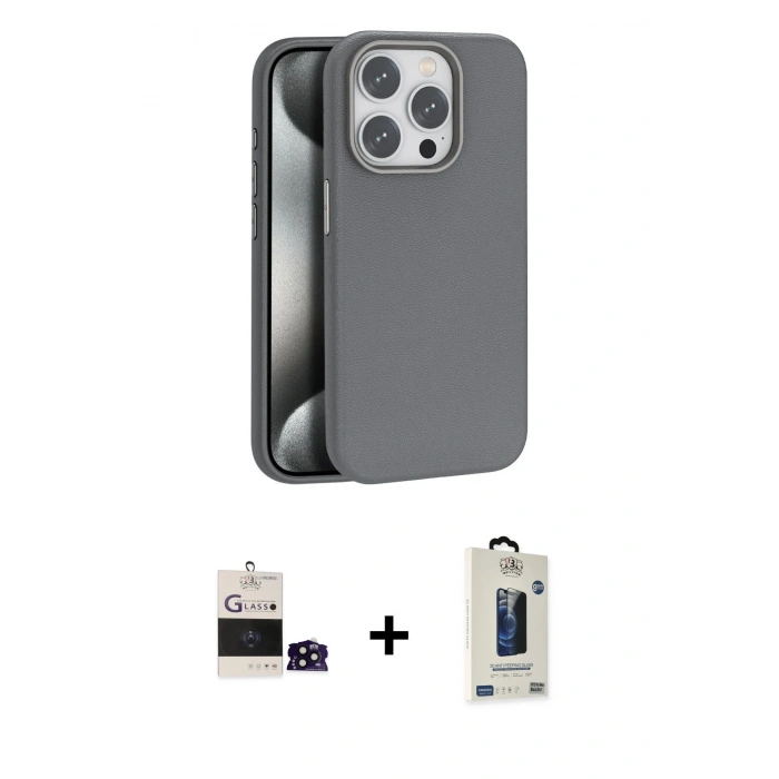 MARSİLYAN™- iPhone 14 Pro Max Kılıf Zirve Modern Prime - Siyah Bilvis Hayalet Cam Ekran Koruyucu + Bilvis Titan Kamera Lens - SH