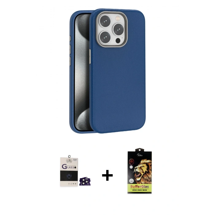 MARSİLYAN™- iPhone 14 Pro Max Kılıf Zirve Modern Prime - Siyah Buffer Cam Ekran Koruyucu + Bilvis Titan Kamera Lens - DNMR