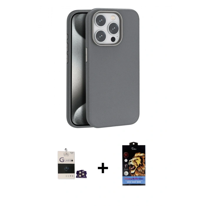 MARSİLYAN™- iPhone 14 Pro Max Kılıf Zirve Modern Prime - Siyah Buffer Hayalet Cam Ekran Koruyucu + Bilvis Titan Kamera Lens - GD