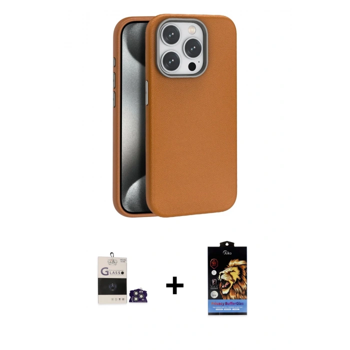 MARSİLYAN™- iPhone 14 Pro Max Kılıf Zirve Modern Prime - Siyah Buffer Hayalet Cam Ekran Koruyucu + Gümüş Bilvis Titan Kamera Lens