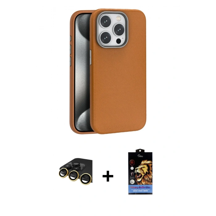 MARSİLYAN™- iPhone 14 Pro Max Kılıf Zirve Modern Prime - Siyah Buffer Hayalet Cam Ekran Koruyucu + Raze Metal Kamera Lens - GD