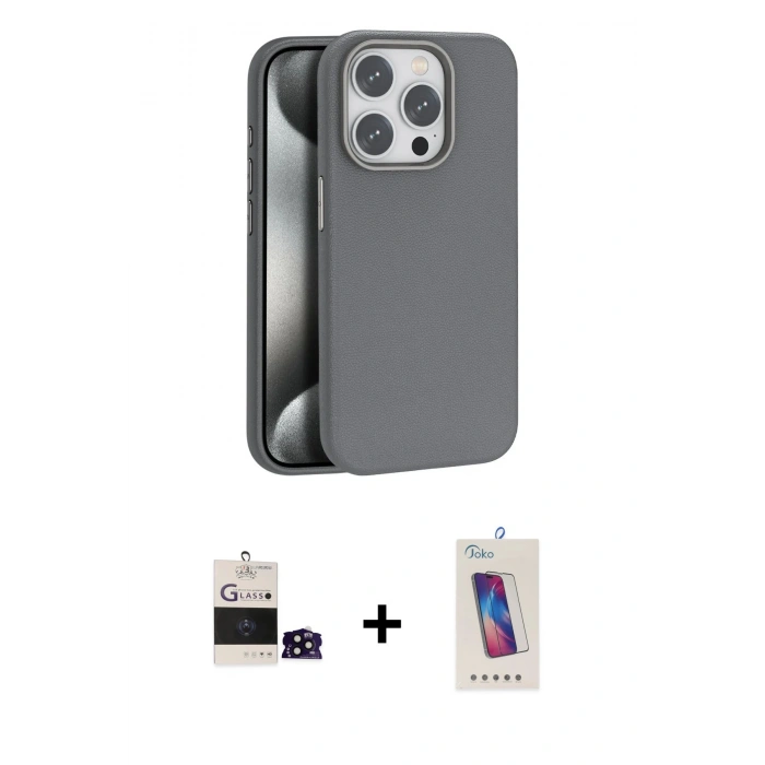 MARSİLYAN™- iPhone 14 Pro Max Kılıf Zirve Modern Prime - Siyah Joko 5D Cam + Bilvis Titan Kamera Lens - SH