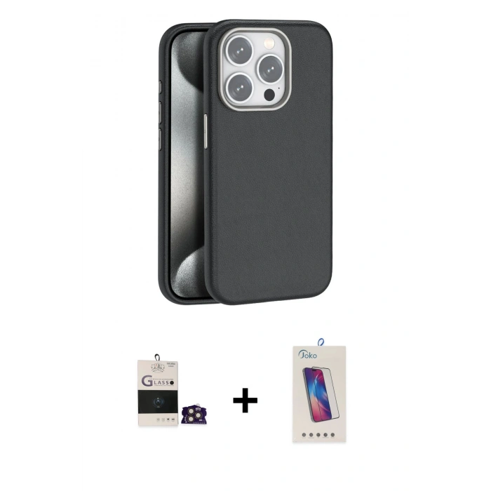 MARSİLYAN™- iPhone 14 Pro Max Kılıf Zirve Modern Prime - Siyah Joko 5D Cam + Bilvis Titan Kamera Lens - GD