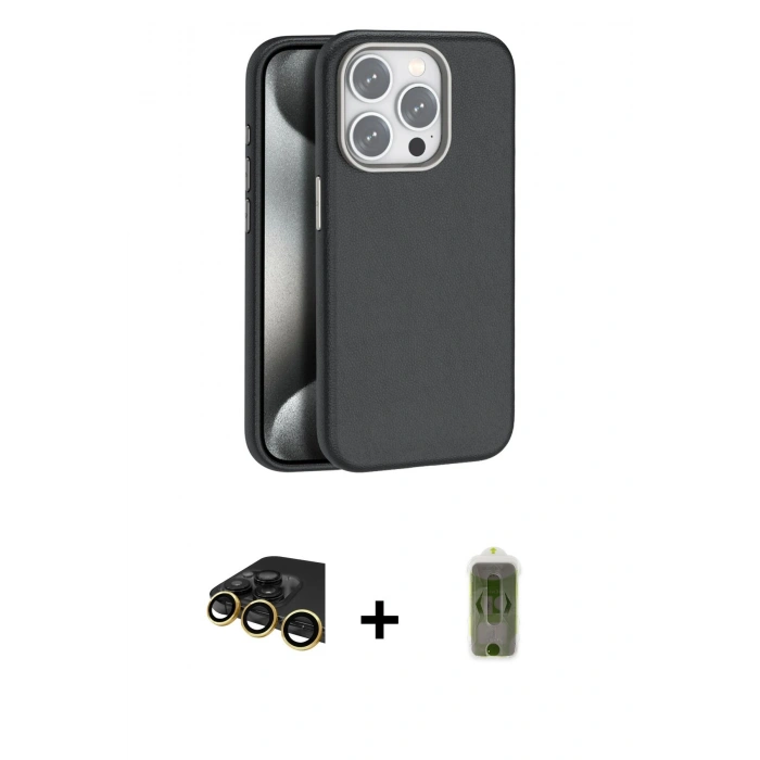 MARSİLYAN™- iPhone 14 Pro Max Kılıf Zirve Modern Prime - Siyah Joko Magic 5D Hayalet Cam + Raze Metal Kamera Lens - GD