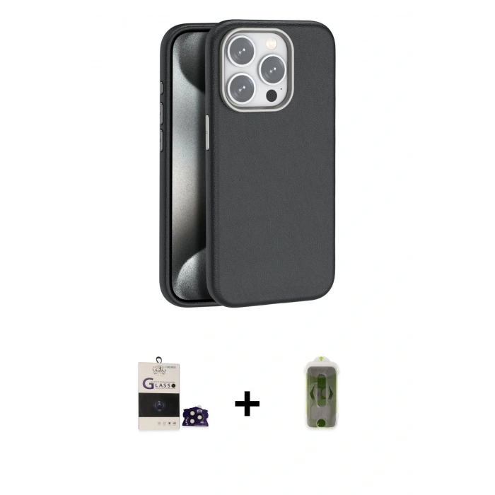 MARSİLYAN™- iPhone 14 Pro Max Kılıf Zirve Modern Prime - Siyah Joko Magic 5D Hayalet Cam + Bilvis Titan Kamera Lens - SH