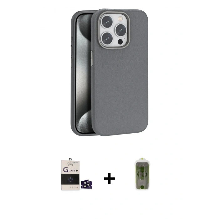 MARSİLYAN™- iPhone 14 Pro Max Kılıf Zirve Modern Prime - Siyah Joko Magic 5D Hayalet Cam + Bilvis Titan Kamera Lens - SH