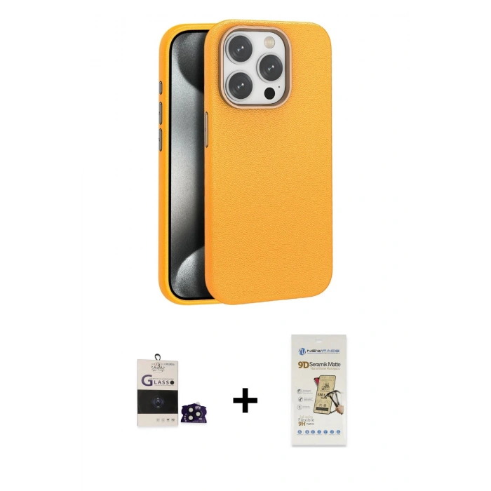MARSİLYAN™- iPhone 14 Pro Max Kılıf Zirve Modern Prime - Siyah Mat Seramik Nano Ekran Koruyucu + Siyah Bilvis Titan Kamera Lens