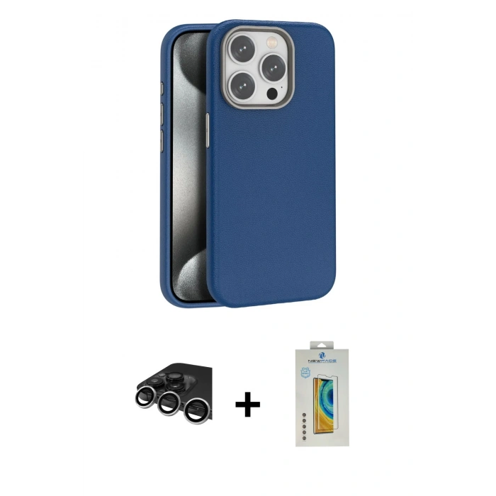 MARSİLYAN™- iPhone 14 Pro Max Kılıf Zirve Modern Prime - Siyah Polymer Nano Ekran Koruyucu + Raze Metal Kamera Lens - GS