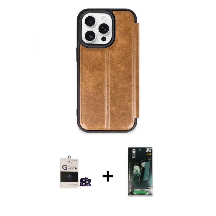 MARSİLYAN™- iPhone 14 Pro Max Kılıf Zirve Yansıma Serisi - Şeffaf 360 Full Body Arka Koruyucu + Bilvis Titan Kamera Lens - SH