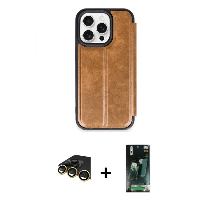 MARSİLYAN™- iPhone 14 Pro Max Kılıf Zirve Yansıma Serisi - Şeffaf 360 Full Body Arka Koruyucu + Raze Metal Kamera Lens - GD