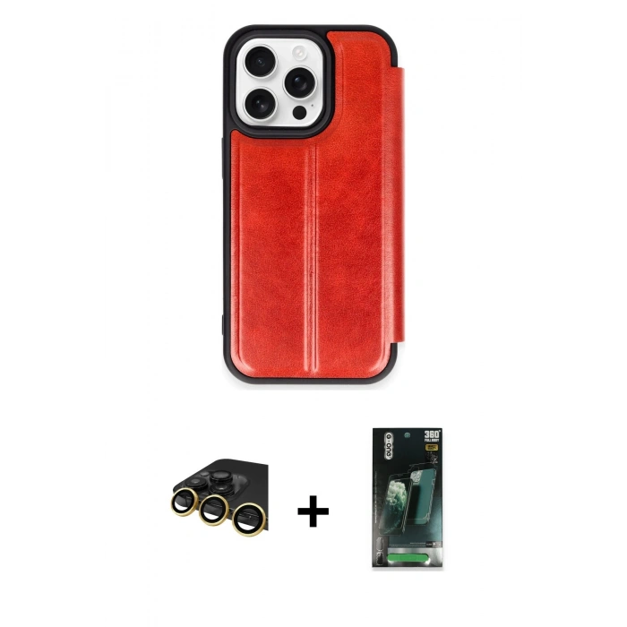 MARSİLYAN™- iPhone 14 Pro Max Kılıf Zirve Yansıma Serisi - Şeffaf 360 Full Body Arka Koruyucu + Raze Metal Kamera Lens - GD