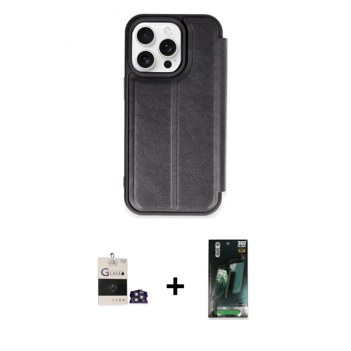 MARSİLYAN™- iPhone 14 Pro Max Kılıf Zirve Yansıma Serisi - Şeffaf 360 Full Body Arka Koruyucu + Gümüş Bilvis Titan Kamera Lens