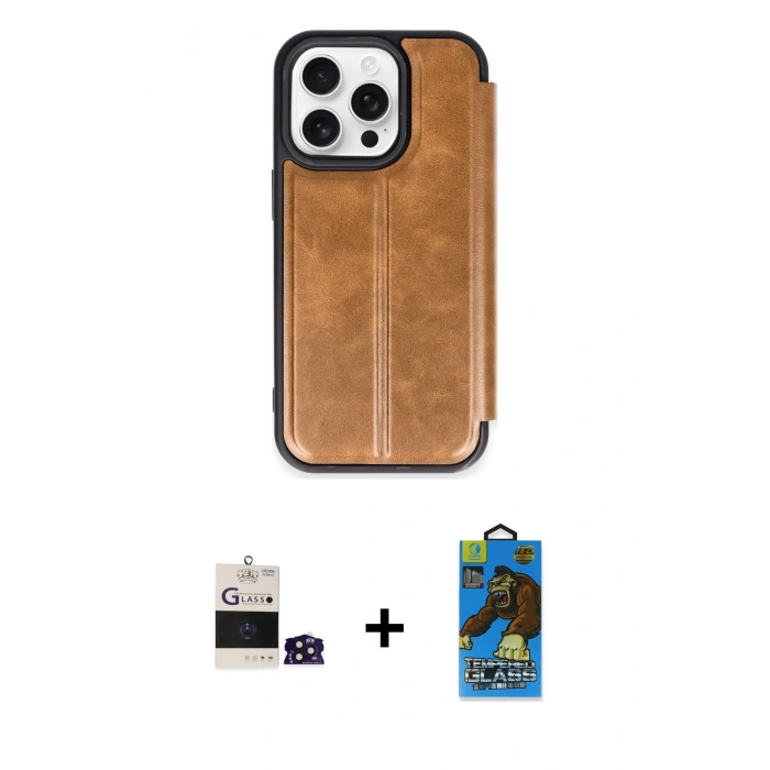 MARSİLYAN™- iPhone 14 Pro Max Kılıf Zirve Yansıma Serisi - Siyah 18D Cam Ekran Koruyucu + Derin Mor Bilvis Titan Kamera Lens