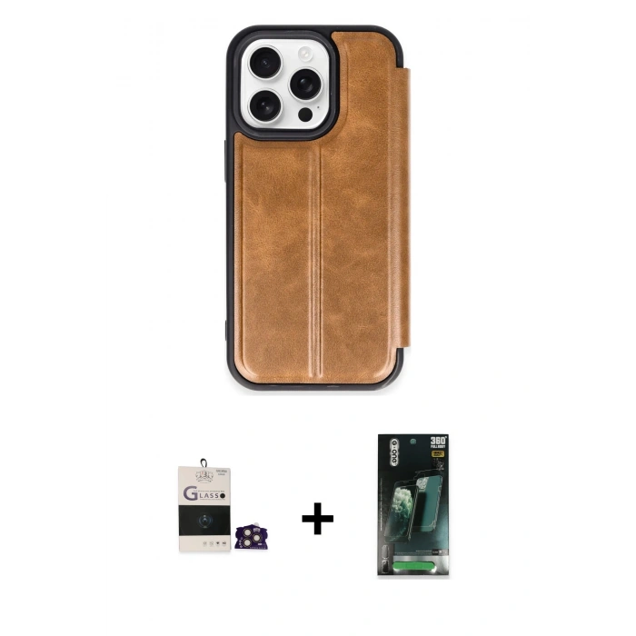MARSİLYAN™- iPhone 14 Pro Max Kılıf Zirve Yansıma Serisi - Siyah 360 Mat Full Body Arka Koruyucu + Bilvis Titan Kamera Lens - GD
