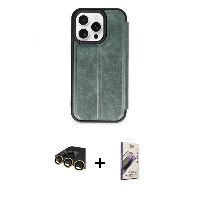 MARSİLYAN™- iPhone 14 Pro Max Kılıf Zirve Yansıma Serisi - Siyah Bilvis 3D Mat Cam Ekran Koruyucu + Raze Metal Kamera Lens - GD