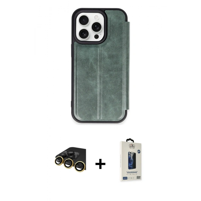 MARSİLYAN™- iPhone 14 Pro Max Kılıf Zirve Yansıma Serisi - Siyah Bilvis Hayalet Cam Ekran Koruyucu + Raze Metal Kamera Lens - GD