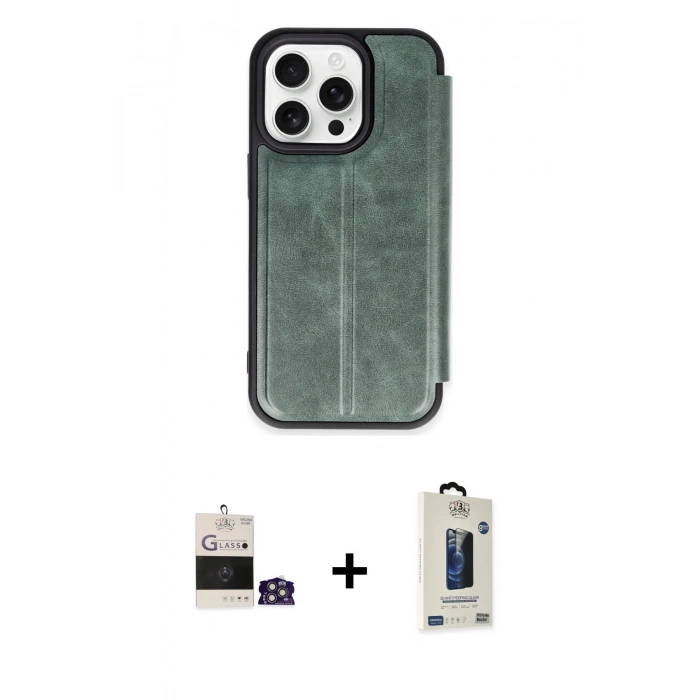 MARSİLYAN™- iPhone 14 Pro Max Kılıf Zirve Yansıma Serisi - Siyah Bilvis Hayalet Cam Ekran Koruyucu + Bilvis Titan Kamera Lens - GS