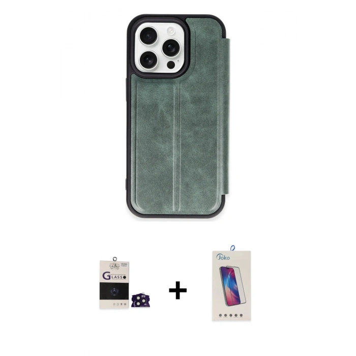 MARSİLYAN™- iPhone 14 Pro Max Kılıf Zirve Yansıma Serisi - Siyah Joko 5D Cam + Bilvis Titan Kamera Lens - DNMR