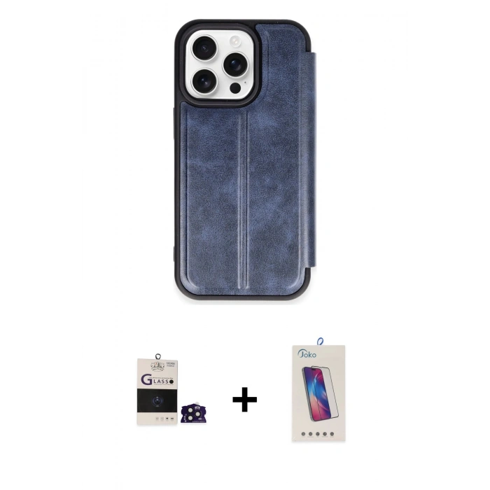 MARSİLYAN™- iPhone 14 Pro Max Kılıf Zirve Yansıma Serisi - Siyah Joko 5D Cam + Bilvis Titan Kamera Lens - DNMR