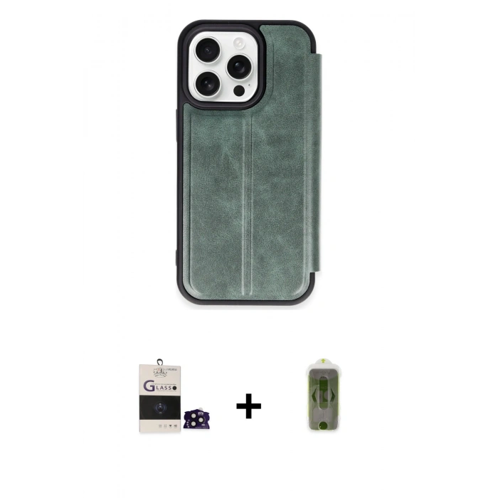 MARSİLYAN™- iPhone 14 Pro Max Kılıf Zirve Yansıma Serisi - Siyah Joko Magic 5D Hayalet Cam + Siyah Bilvis Titan Kamera Lens