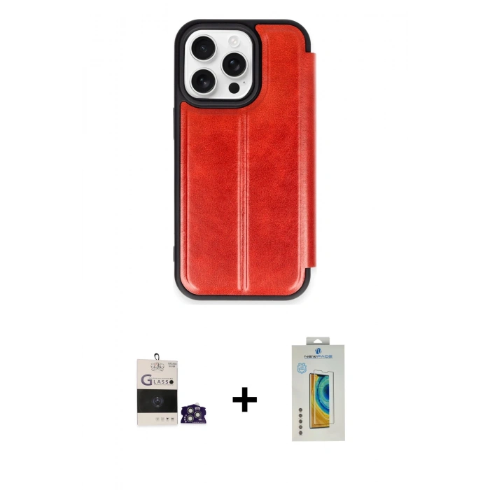 MARSİLYAN™- iPhone 14 Pro Max Kılıf Zirve Yansıma Serisi - Siyah Polymer Nano Ekran Koruyucu + Gümüş Bilvis Titan Kamera Lens