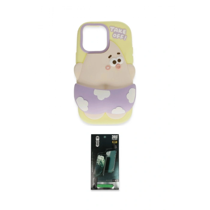 MARSİLYAN™- iPhone 15 Kılıf Akış Yansıma - Şeffaf 360 Full Body Arka Koruyucu