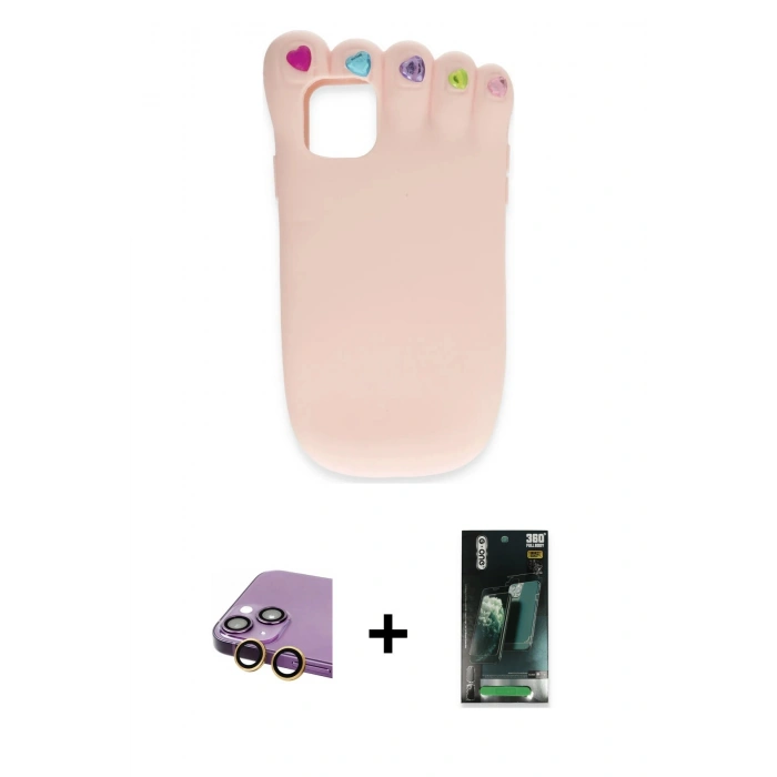 MARSİLYAN™- iPhone 15 Kılıf Akış Yansıma - Şeffaf 360 Full Body Arka Koruyucu + Raze Metal Kamera Lens - SI