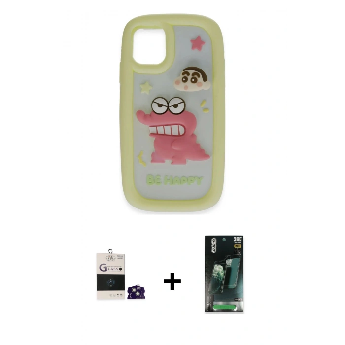 MARSİLYAN™- iPhone 15 Kılıf Akış Yansıma - Siyah 360 Mat Full Body Arka Koruyucu + Bilvis Titan Kamera Lens - YL