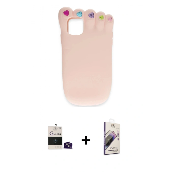 MARSİLYAN™- iPhone 15 Kılıf Akış Yansıma - Siyah Bilvis 3D Mat Cam Ekran Koruyucu + Bilvis Titan Kamera Lens - PE