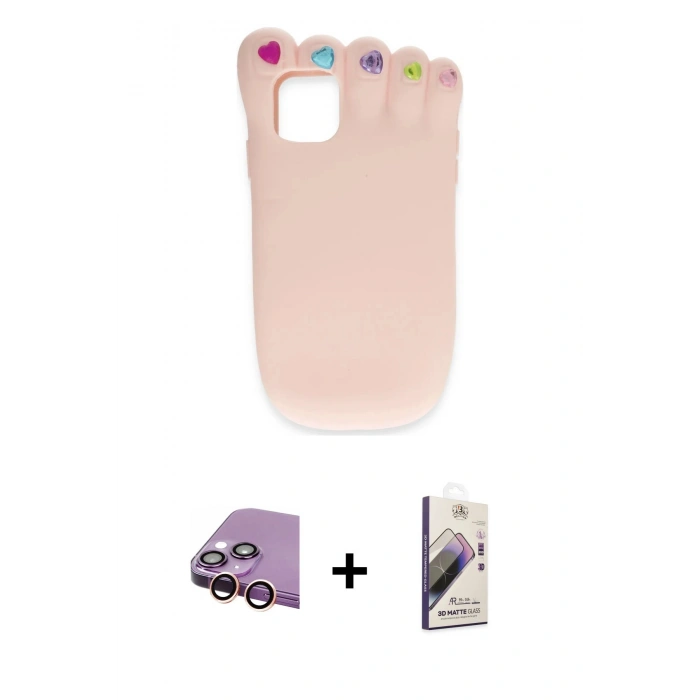 MARSİLYAN™- iPhone 15 Kılıf Akış Yansıma - Siyah Bilvis 3D Mat Cam Ekran Koruyucu + Raze Metal Kamera Lens - PE